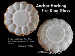 Anchor Hocking glass Oyster Plate c1950
