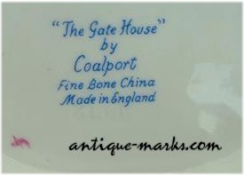 Coalport Marks - Bone China Script Mark on Miniature Cottage