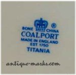 Coalport Mark - Titania Pattern Mark c1960