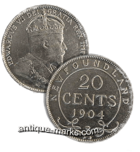 Newfoundland Silver Coins - 20 cent piece